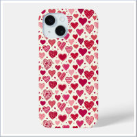 Modern Red & Pink Hearts Pattern