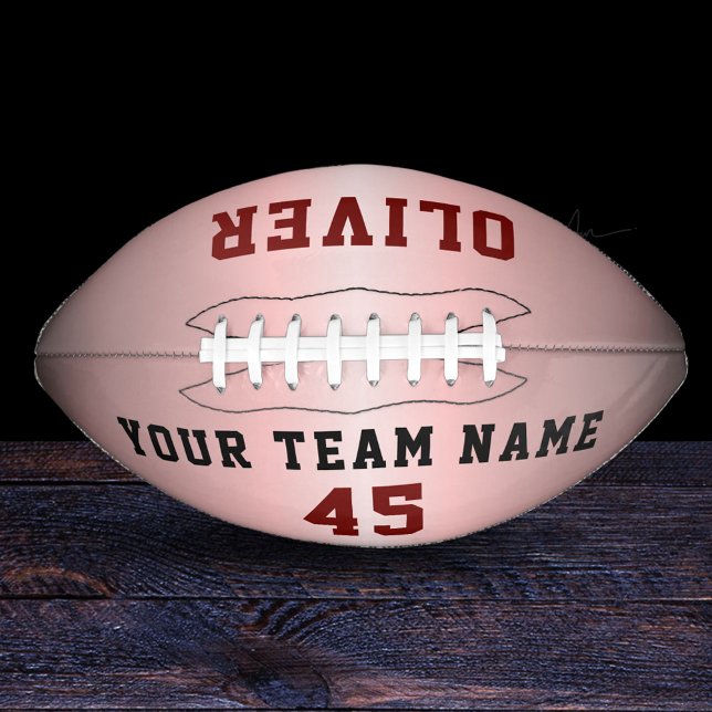 Modern Red Pink Metallic Player Team Name Number  Football (Creator Uploaded)