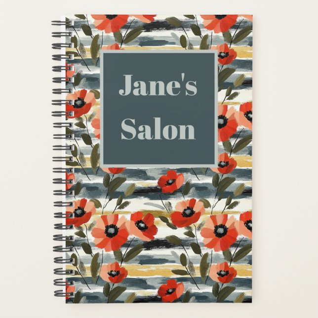 Modern Red Poppy Small Business Planner (Front)