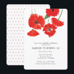 Modern Red Poppy Watercolor Birthday Invitation<br><div class="desc">Modern Red Poppy Watercolor Birthday Invitation</div>
