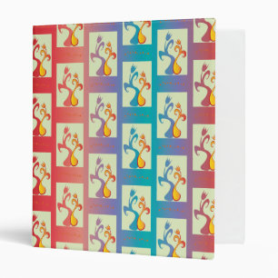 Modern Red, purple and blue Tulip Couple pattern Binder
