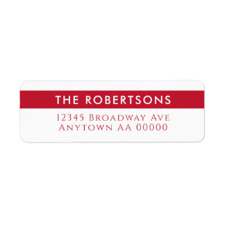Modern Red Return Address Label