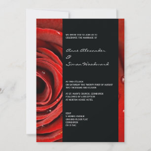 Modern Red Rose Wedding Invitation 5 by 7