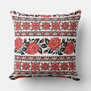 Modern Red Roses  Throw Pillow