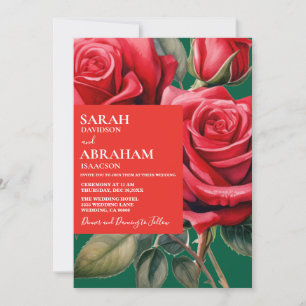 Modern Red Roses Wedding Invitation
