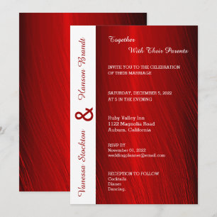 Modern Red Satin Wedding Invitation