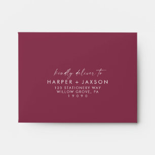 Modern Red Self-Addressed RSVP Envelope