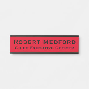 Modern Red Signs Hanging Door Sign Name Plate