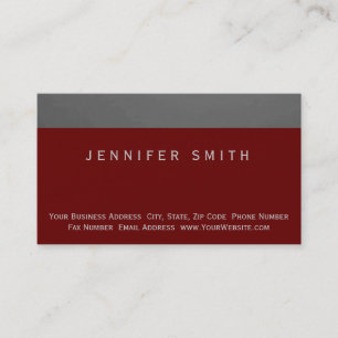 Modern Red Simple Plain Business Card