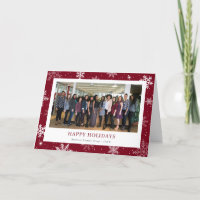 Modern Red Snowflake Photo Business