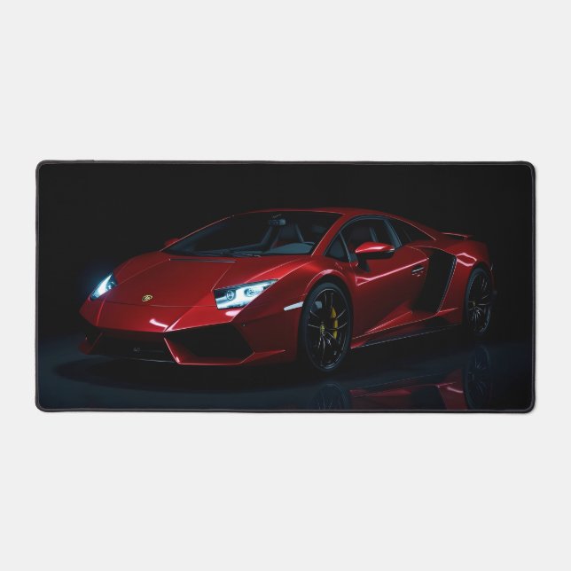 Modern Red Sports Car Desk Mat (Front)