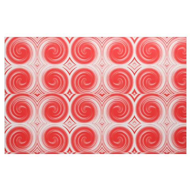 Modern Red Swirl Abstract Art Fabric (Fat Quarter)