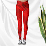Modern Red Swirl Leggings<br><div class="desc">Bold swirl pattern in red.</div>