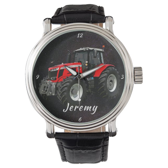 Modern Red Tractor Watch (Front)