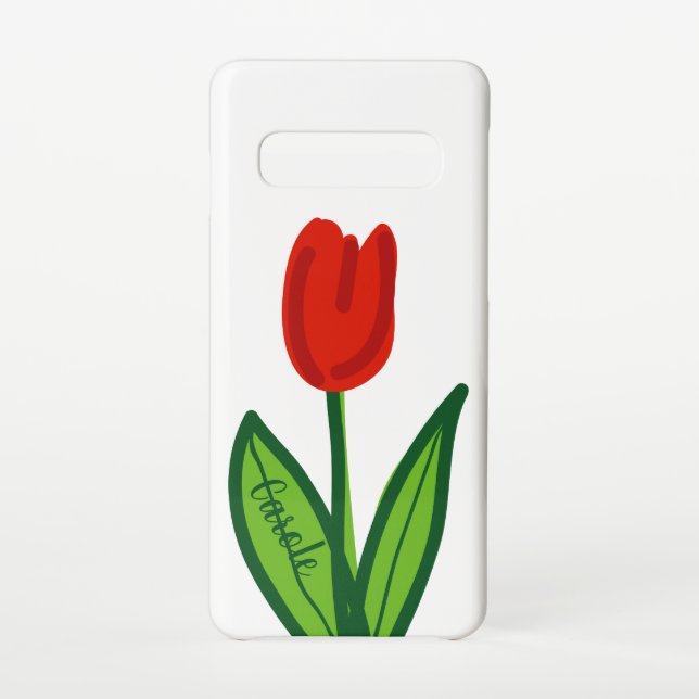 Modern red tulip vector art design Zazzle basic Samsung Galaxy Case (Back)