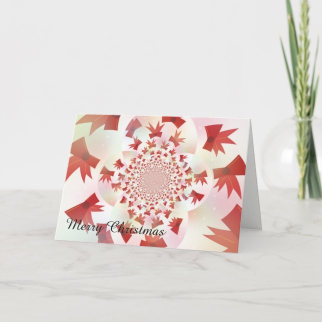 Modern Red Twisted Bows Holiday Card (Front)