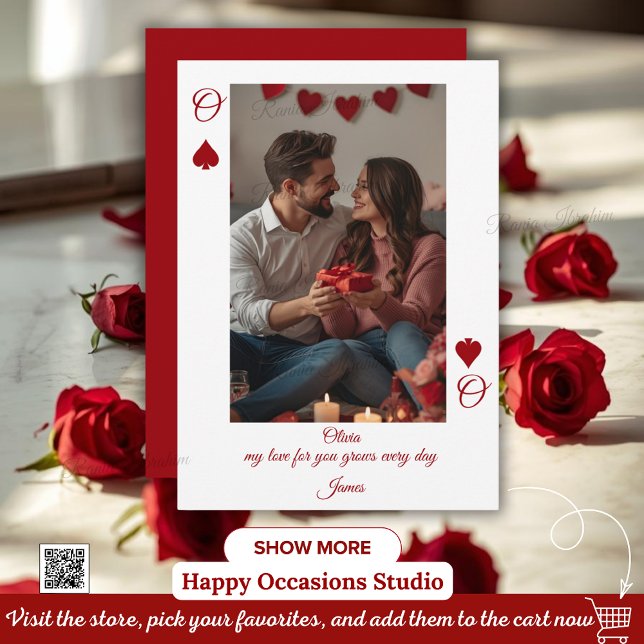 Modern Red Valentine’s Day Photo Card (Creator Uploaded)