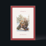 Modern Red Valentine's Day Love Family Photo Holiday Card<br><div class="desc">This warm red Valentine’s design frames your photo in a minimal, inviting layout. The soft cream centre and small serif text keep the focus on your picture while adding a gentle seasonal touch. It’s a thoughtful way to share love with friends and family through a personal, photo-forward greeting. Customize the...</div>