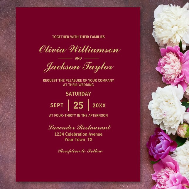 Modern Red Wedding Invitation (Creator Uploaded)