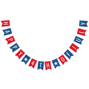 Modern Red, White & Blue 4Th July Party Supplies  Bunting Flags