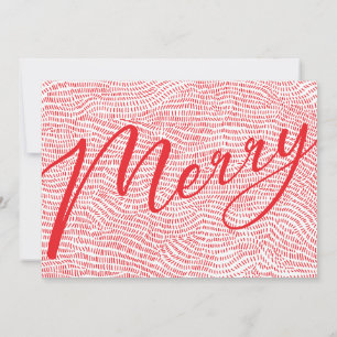 Modern Red & White Christmas Frame Photo Happy Hol Holiday Card