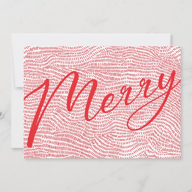 Modern Red & White Christmas Frame Photo Happy Hol Holiday Card (Back)