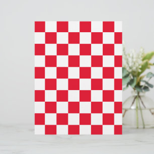 Modern Red White Croatian Checkers Scrapbook Paper
