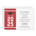 Modern Red White Grad Photo Graduation 2024