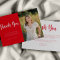 Modern Red White Graduation Thank You Card
