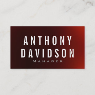 Modern Red White Huge Letters Business Card