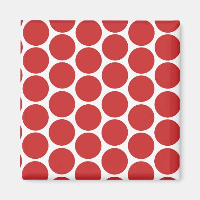 MODERN RED, WHITE POLKA DOTS MAGNET (Front)