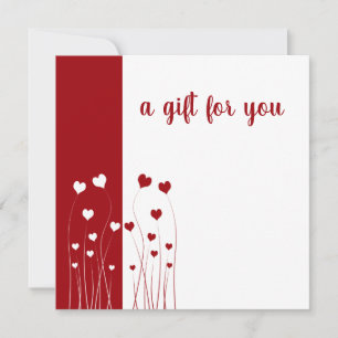 Modern Red White Romantic Love Hearts Gift Card