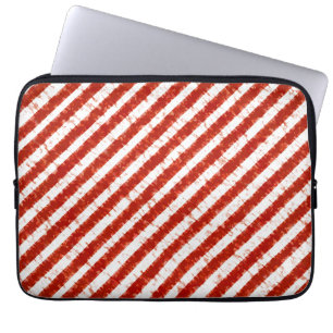 Modern Red White Stripe Elegant Stylish Pattern  Laptop Sleeve