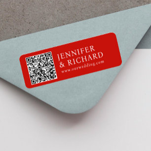 Modern Red White Web Promotional QR Code Address