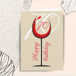 Modern Red Wine Glass 70th Birthday Card<br><div class="desc">Modern Red Wine Glass 70th Birthday Card. The design has an abstract red wine glass with an age number in it and on the background is the number in white colour. You can change the age number with any other age. Great for a woman or a man who celebrates the...</div>