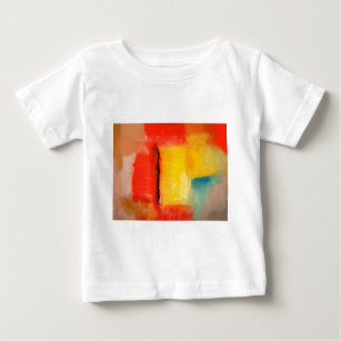 Modern Red Yellow Abstract Painting Baby T-Shirt