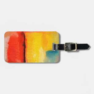 Modern Red Yellow Abstract Painting Luggage Tag