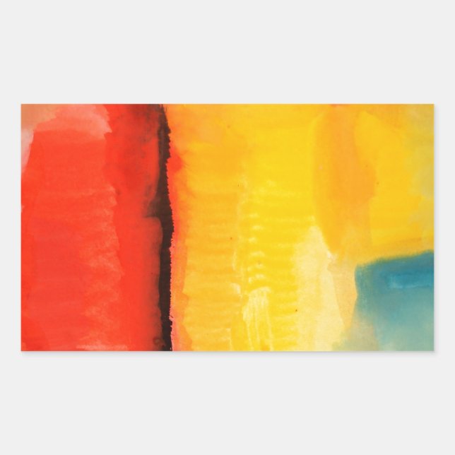 Modern Red Yellow Abstract Painting Sticker (Front)