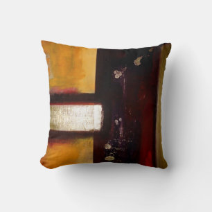 Modern Red Yellow Brown Soft Pastel Colour Abstrac Throw Pillow