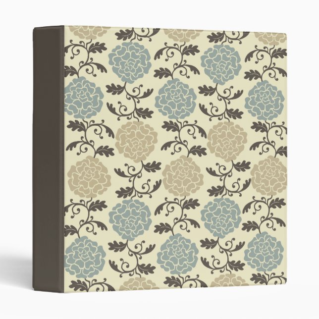 Modern Regal Rose Print Binder -Add Your Text (Front/Spine)