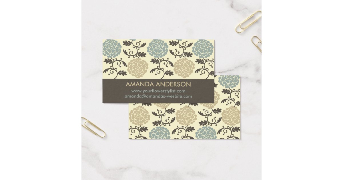 Modern Regal Rose Print Business Cards Zazzle