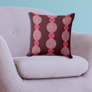 Modern Regular Pink Circle Line Pattern Throw Pillow