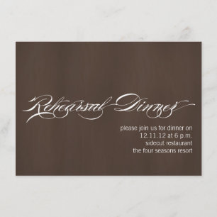 Modern Rehearsal Dinner Invitations Brown Texture