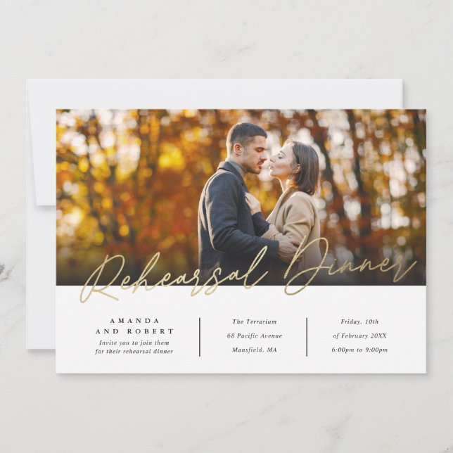 Modern Rehearsal Dinner Photo Invitation (Front)