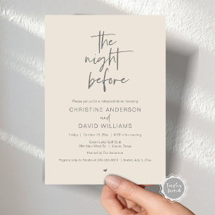 Modern Rehearsal Dinner, The night before Invitati Invitation