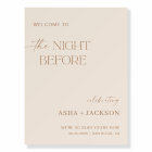 Modern Rehearsal Dinner Welcome Sign | Tan Beige