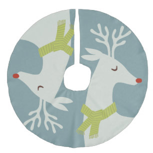 Modern Reindeer Christmas Tree Skirt