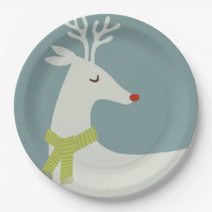 Modern Reindeer Holiday Plates