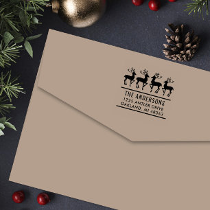 Modern Reindeer Holiday Return Address Self-inking Stamp