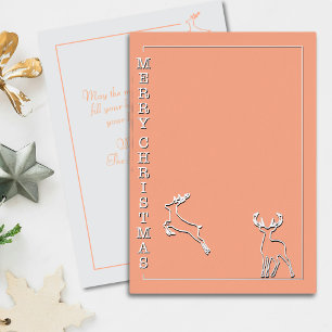 Modern Reindeers - Minimalist Christmas Silver Foil Holiday Card